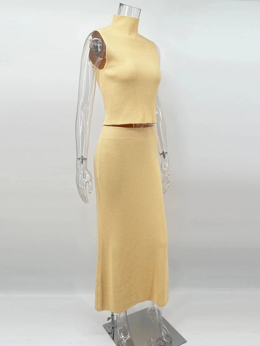 Elegant Two Piece Knit Skirt Set For Women Office - Nalani - UK and AUS Fashion Clothing and Decor