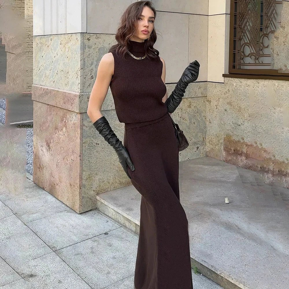 Elegant Two Piece Knit Skirt Set For Women Office - Nalani - UK and AUS Fashion Clothing and Decor