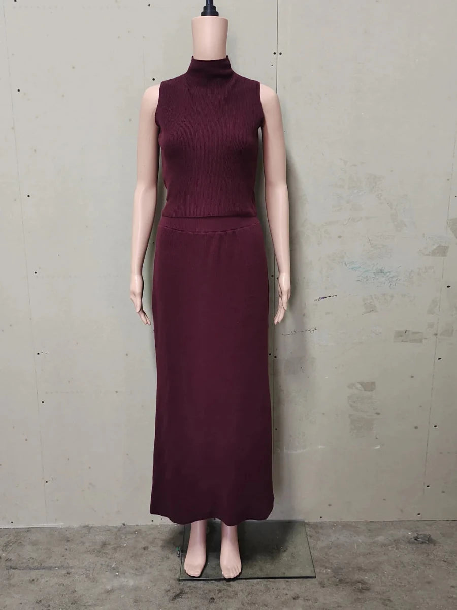 Elegant Two Piece Knit Skirt Set For Women Office - Nalani - UK and AUS Fashion Clothing and Decor