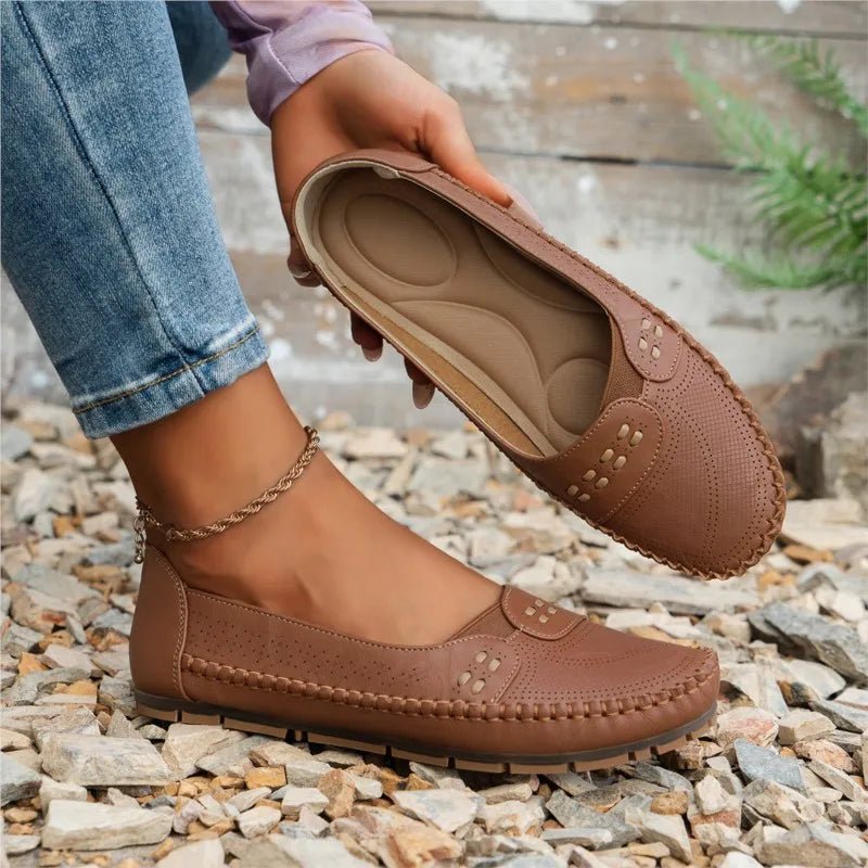 Elodie Faye Lightstep Loafers Soft PU Leather Upper Cushioned Insole - Nalani - Fashion Clothing and Decor