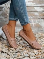Elodie Faye Lightstep Loafers Soft PU Leather Upper Cushioned Insole - Nalani - Fashion Clothing and Decor
