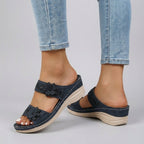 Embellished Floral Wedge Sandals With Orthopedic Arch Support - Nalani - UK and AUS Fashion Clothing and Decor