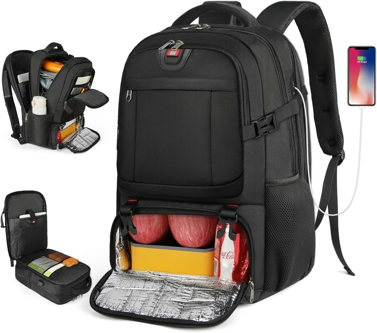 Extra-Large Lunch and Laptop Travel Backpack with USB Charging Port - Nalani - Fashion Clothing and Decor