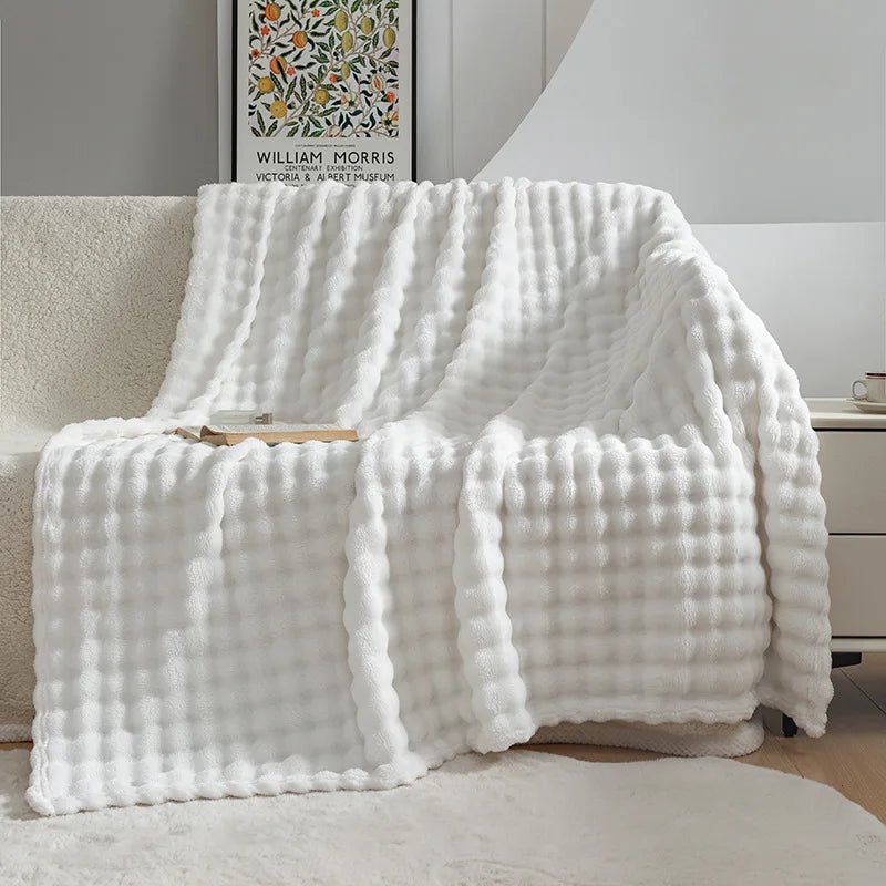 Extra Soft Flannel Blanket – Bubble Texture Plush Throw Blanket for Couch & Bed, Warm Flannel Fleece – PlushBubble - Nalani - Fashion Clothing and Decor