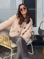 Faux Fleece Teddy Coat O Neck For Autumn And Winter - Nalani - UK Fashion Clothing and Decor