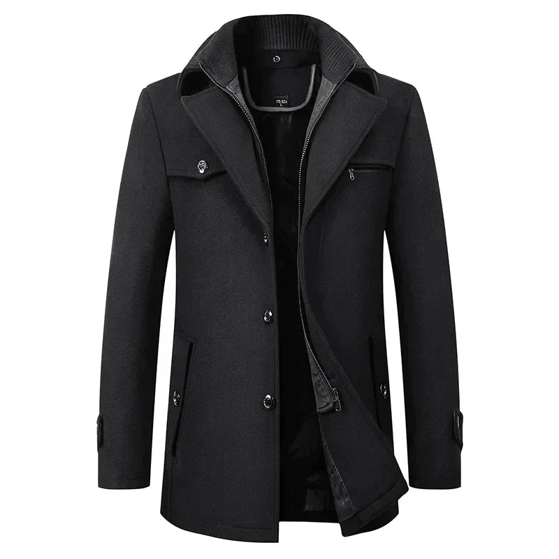Figueral | Men's Winter Coat | Elegant Stand Collar | Warm & Stylish for Business - Nalani - Fashion Clothing and Decor
