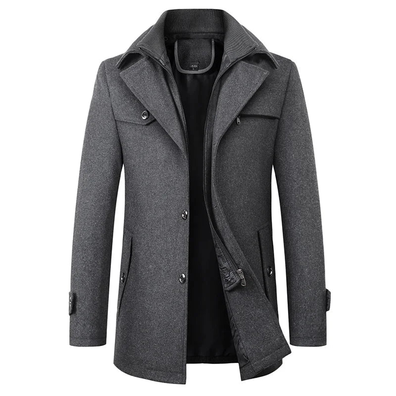 Figueral | Men's Winter Coat | Elegant Stand Collar | Warm & Stylish for Business - Nalani - Fashion Clothing and Decor