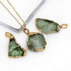 Fine Moldavite Necklace – Green Moldavite Pendant, Handmade with Adjustable Chain – Zahara Lyra - Nalani - Fashion Clothing and Decor