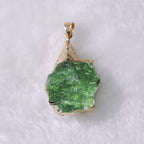Fine Moldavite Necklace – Green Moldavite Pendant, Handmade with Adjustable Chain – Zahara Lyra - Nalani - Fashion Clothing and Decor