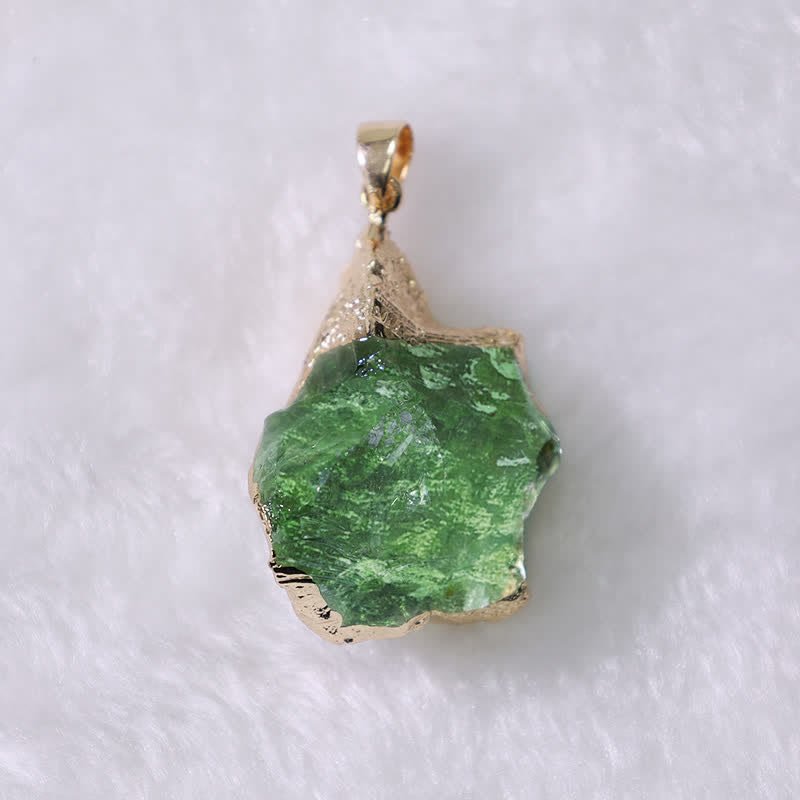 Fine Moldavite Necklace – Green Moldavite Pendant, Handmade with Adjustable Chain – Zahara Lyra - Nalani - Fashion Clothing and Decor