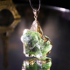 Fine Moldavite Necklace – Green Moldavite Pendant, Handmade with Adjustable Chain – Zahara Lyra - Nalani - Fashion Clothing and Decor