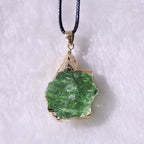 Fine Moldavite Necklace – Green Moldavite Pendant, Handmade with Adjustable Chain – Zahara Lyra - Nalani - Fashion Clothing and Decor