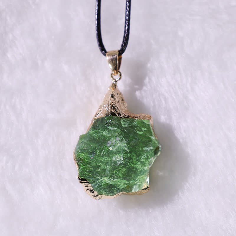 Fine Moldavite Necklace – Green Moldavite Pendant, Handmade with Adjustable Chain – Zahara Lyra - Nalani - Fashion Clothing and Decor