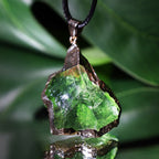 Fine Moldavite Necklace – Green Moldavite Pendant, Handmade with Adjustable Chain – Zahara Lyra - Nalani - Fashion Clothing and Decor