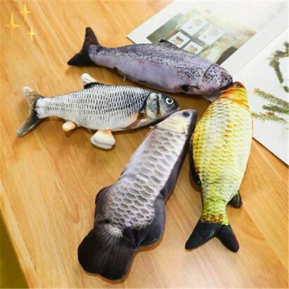 Flopping Fish Cat Toy – 4 Pack Interactive Moving Fish Cat Toys with Motion Sensor, USB Rechargeable - Nalani - Fashion Clothing and Decor
