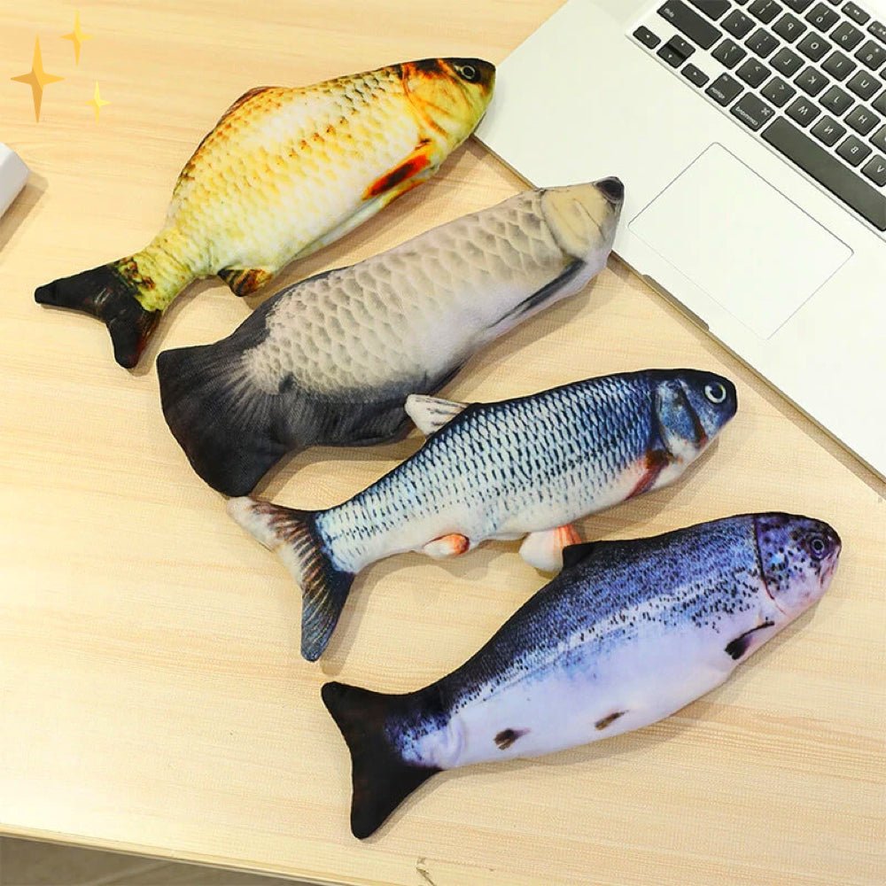 Flopping Fish Cat Toy – 4 Pack Interactive Moving Fish Cat Toys with Motion Sensor, USB Rechargeable - Nalani - Fashion Clothing and Decor