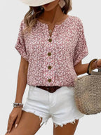Floral Cotton Summer Blouse For Effortless Comfort All Day - Nalani - Fashion Clothing and Decor