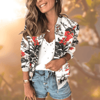 Floral Print Women's Coat - Lightweight, All - Season, Sustainable Fashion - Nalani - UK Fashion Clothing and Decor