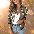 Floral Print Women's Coat - Lightweight, All - Season, Sustainable Fashion - Nalani - UK Fashion Clothing and Decor