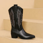 Flōre | Women's Embroidered Pointed Toe Boots - Cowgirl Boot - Nalani - Fashion Clothing and Decor