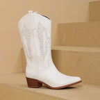 Flōre | Women's Embroidered Pointed Toe Boots - Cowgirl Boot - Nalani - Fashion Clothing and Decor
