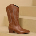 Flōre | Women's Embroidered Pointed Toe Boots - Cowgirl Boot - Nalani - Fashion Clothing and Decor