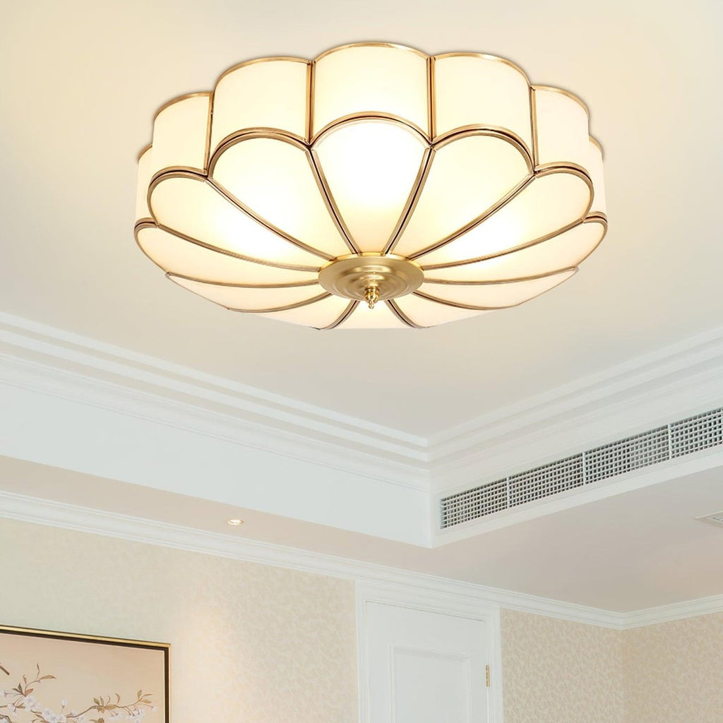 Flower Shape Glass Recessed Ceiling Light With Frosted Glow - Nalani - UK Fashion Clothing and Decor