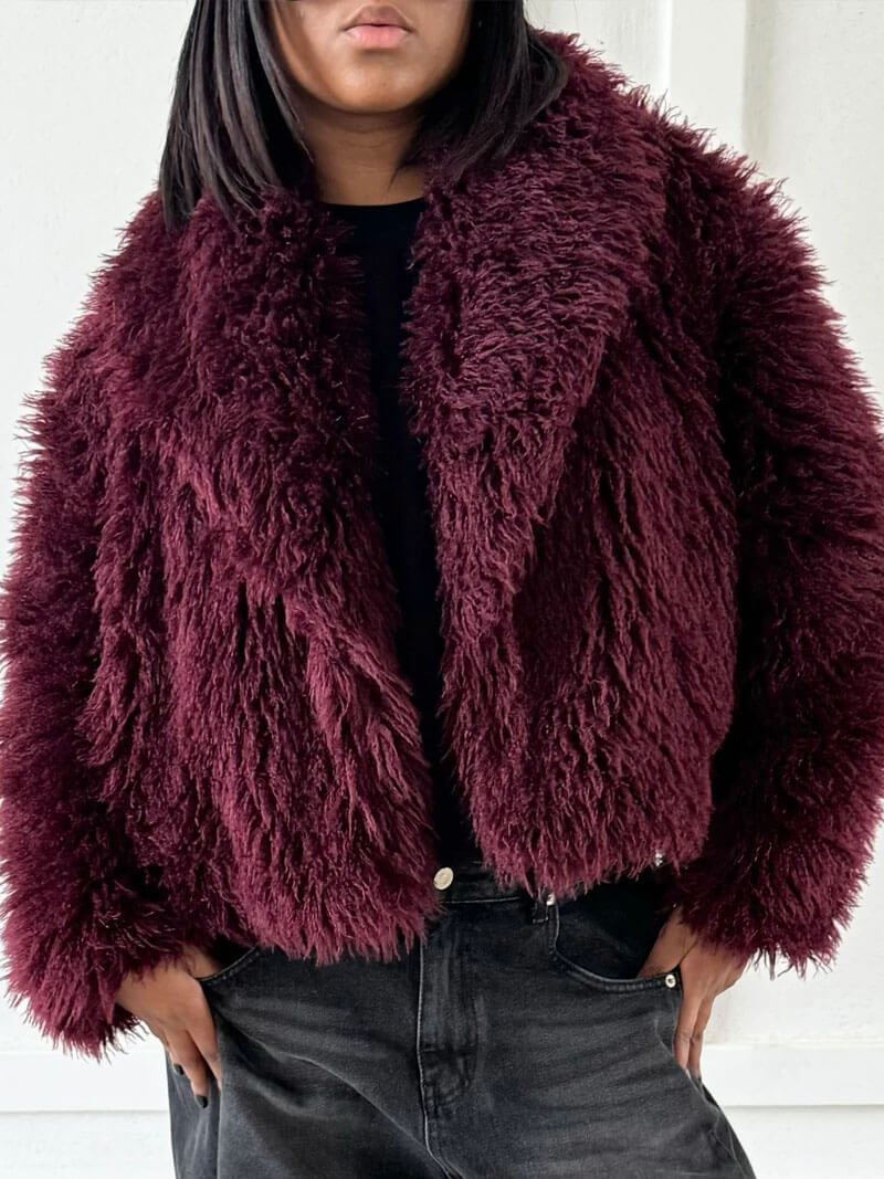 Fluffy Fur Coat With Long Loose Sleeves For Autumn Winter - Nalani - UK Fashion Clothing and Decor