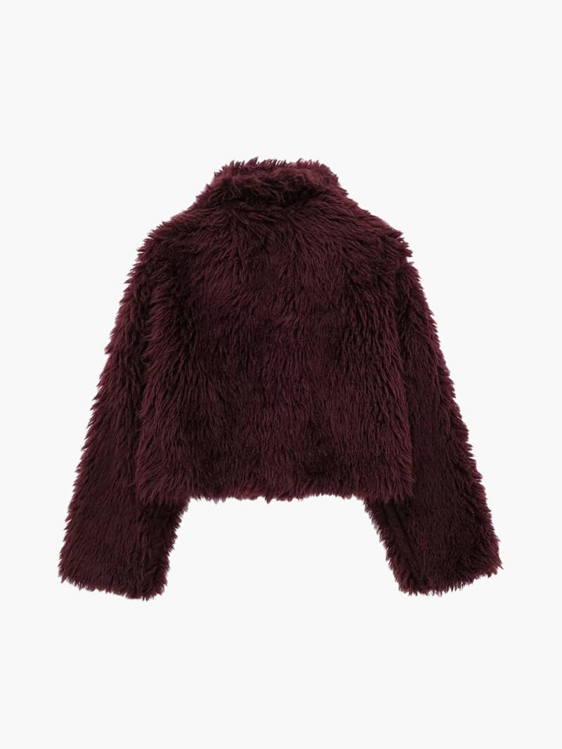 Fluffy Fur Coat With Long Loose Sleeves For Autumn Winter - Nalani - UK Fashion Clothing and Decor