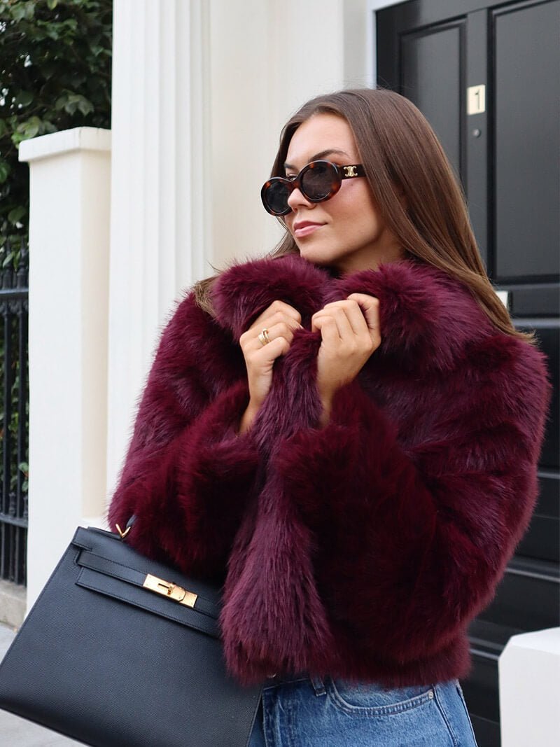 Fluffy Fur Coat With Long Loose Sleeves For Autumn Winter - Nalani - UK Fashion Clothing and Decor