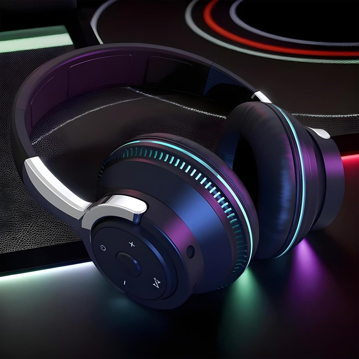 Foldable Wireless Headphones with RGB Lights – Bluetooth Over-Ear Headphones, LED Light-Up, 24h Battery, TF & AUX – Sonvix - Nalani - Fashion Clothing and Decor