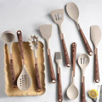Food-Safe Silicone Kitchen Tools with Wooden Handle – 10-Piece Silicone Cooking Utensil Set – KitchenElegance - Nalani - Fashion Clothing and Decor