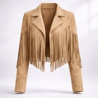 Fringe Suede Cropped Jacket for Women – Western Fringe Jacket, Boho Cropped Jacket, 5 Colours, S–XL – Tara Williams - Nalani - Fashion Clothing and Decor
