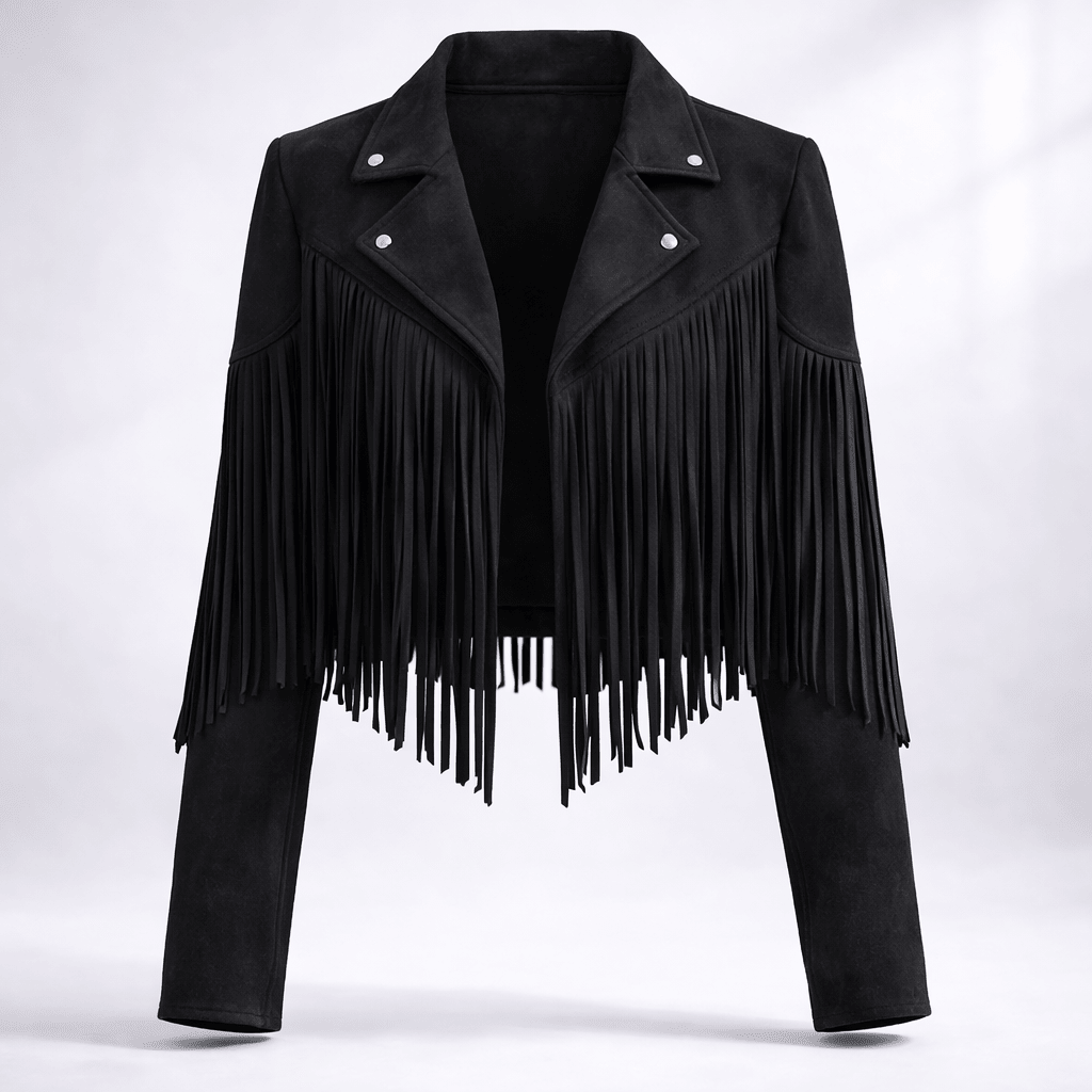 Fringe Suede Cropped Jacket for Women – Western Fringe Jacket, Boho Cropped Jacket, 5 Colours, S–XL – Tara Williams - Nalani - Fashion Clothing and Decor