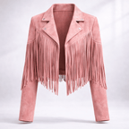 Fringe Suede Cropped Jacket for Women – Western Fringe Jacket, Boho Cropped Jacket, 5 Colours, S–XL – Tara Williams - Nalani - Fashion Clothing and Decor