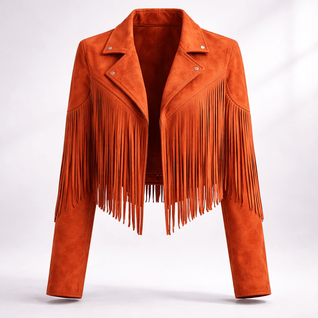 Fringe Suede Cropped Jacket for Women – Western Fringe Jacket, Boho Cropped Jacket, 5 Colours, S–XL – Tara Williams - Nalani - Fashion Clothing and Decor