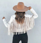 Fringe Suede Cropped Jacket for Women – Western Fringe Jacket, Boho Cropped Jacket, 5 Colours, S–XL – Tara Williams - Nalani - Fashion Clothing and Decor