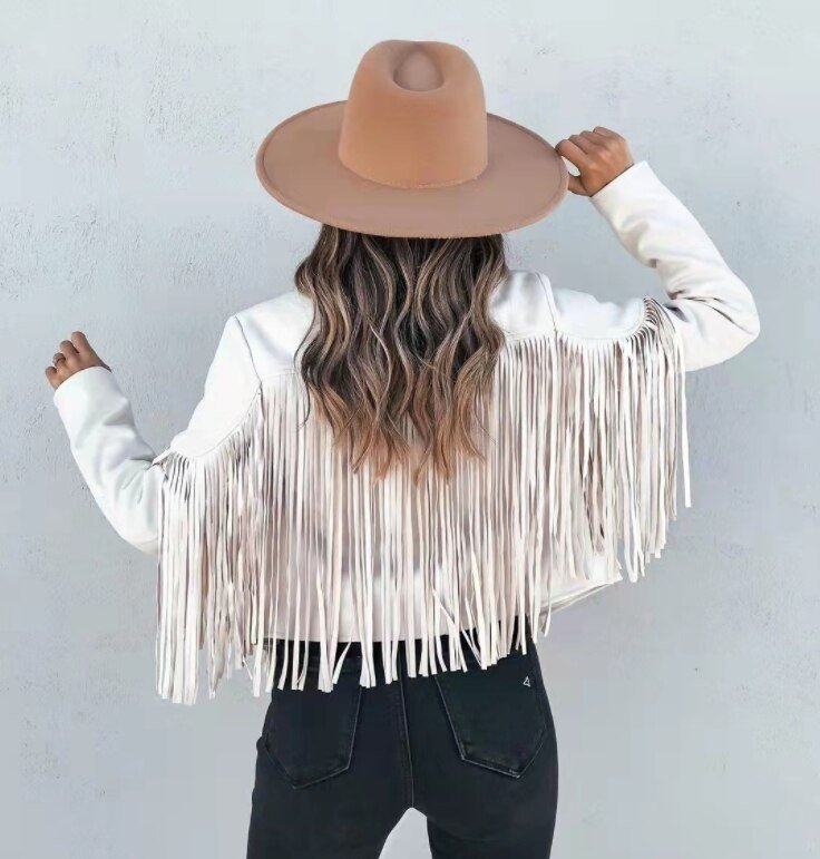 Fringe Suede Cropped Jacket for Women – Western Fringe Jacket, Boho Cropped Jacket, 5 Colours, S–XL – Tara Williams - Nalani - Fashion Clothing and Decor