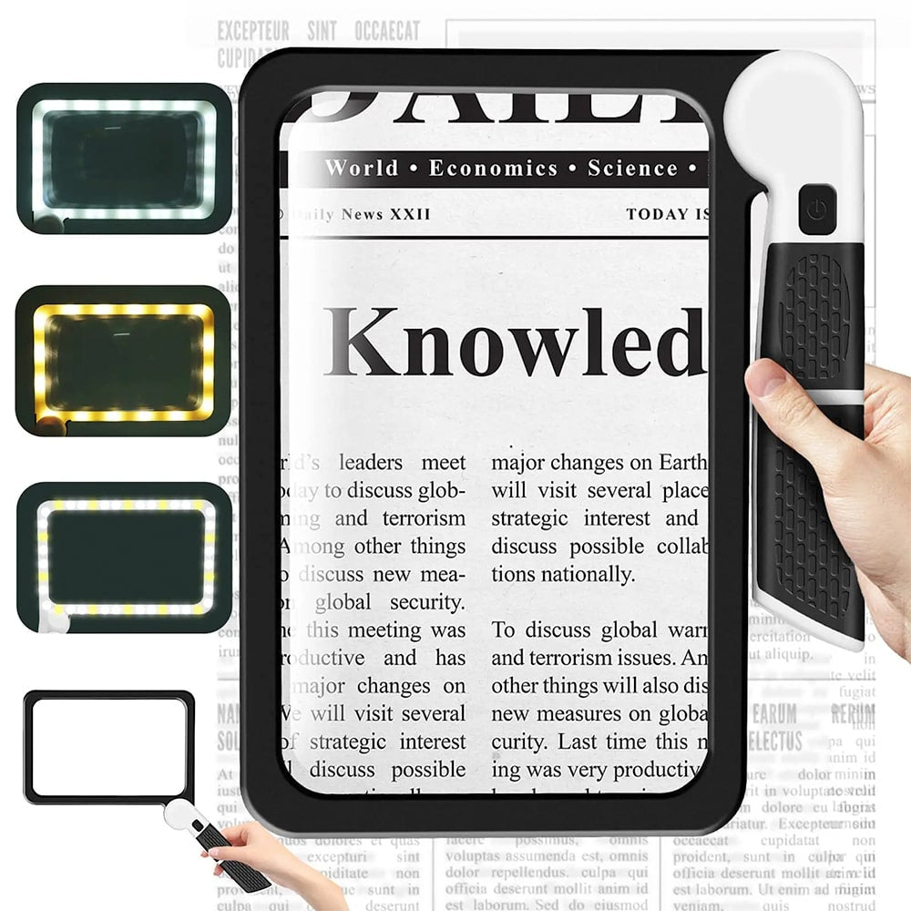 Full-Sided Handheld Magnifier – 5X Magnification, LED Illuminated Magnifier with 3 Modes, Ideal for Reading Books and for Seniors - Nalani - Fashion Clothing and Decor