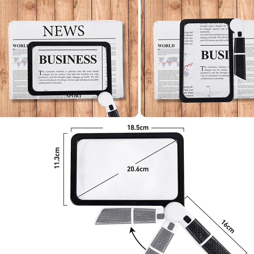 Full-Sided Handheld Magnifier – 5X Magnification, LED Illuminated Magnifier with 3 Modes, Ideal for Reading Books and for Seniors - Nalani - Fashion Clothing and Decor
