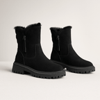 Fur Trim Lug Sole Ankle Boots For Casual Comfort Everyday - Nalani - UK and AUS Fashion Clothing and Decor
