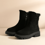 Fur Trim Lug Sole Ankle Boots For Casual Comfort Everyday - Nalani - UK and AUS Fashion Clothing and Decor