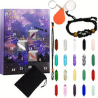 Gemstone Advent Calendar – 24 Natural Crystals & Stones for the Christmas Countdown, Rock Collection Gift, 2 Styles - Nalani - Fashion Clothing and Decor