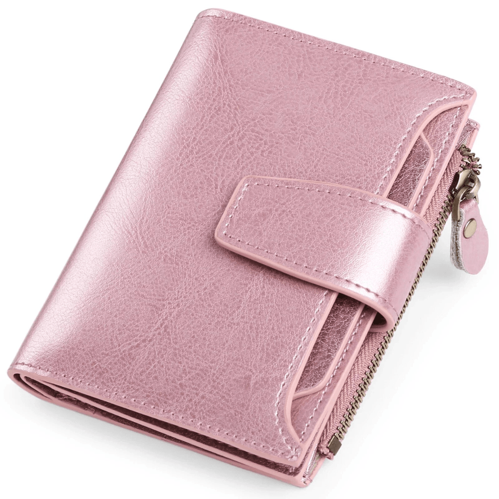 Genuine Leather RFID Wallet - Compact Bifold with Coin Pocket - Nalani - Fashion Clothing and Decor