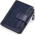 Genuine Leather RFID Wallet - Compact Bifold with Coin Pocket - Nalani - Fashion Clothing and Decor