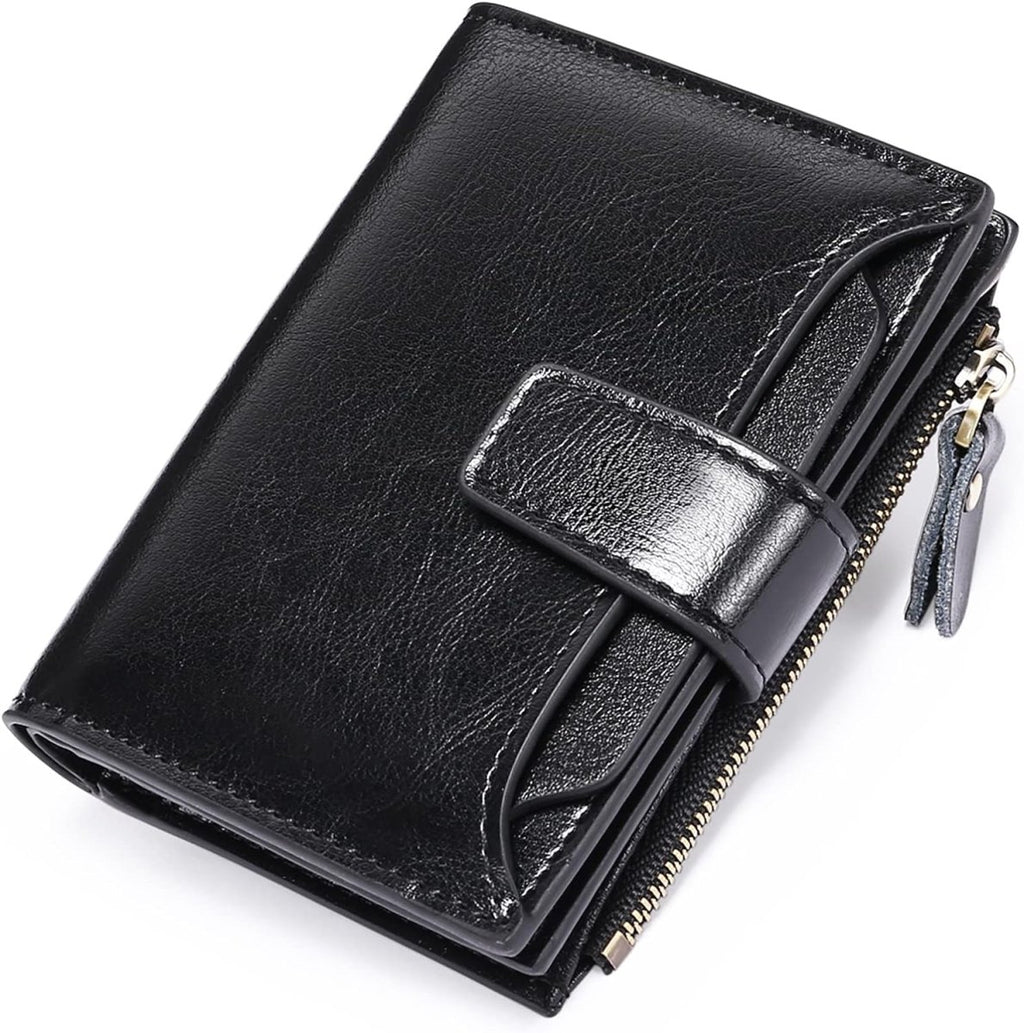 Genuine Leather RFID Wallet - Compact Bifold with Coin Pocket - Nalani - Fashion Clothing and Decor