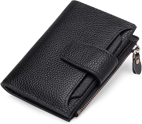 Genuine Leather RFID Wallet - Compact Bifold with Coin Pocket - Nalani - Fashion Clothing and Decor