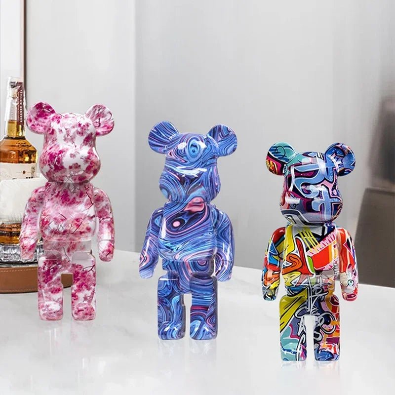 Graffiti Bear Figurine 10 Inch Abstract Animal Home Decor Storage Jar - Nalani - Fashion Clothing and Decor