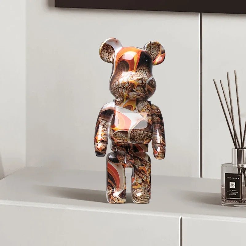 Graffiti Bear Figurine 10 Inch Abstract Animal Home Decor Storage Jar - Nalani - Fashion Clothing and Decor