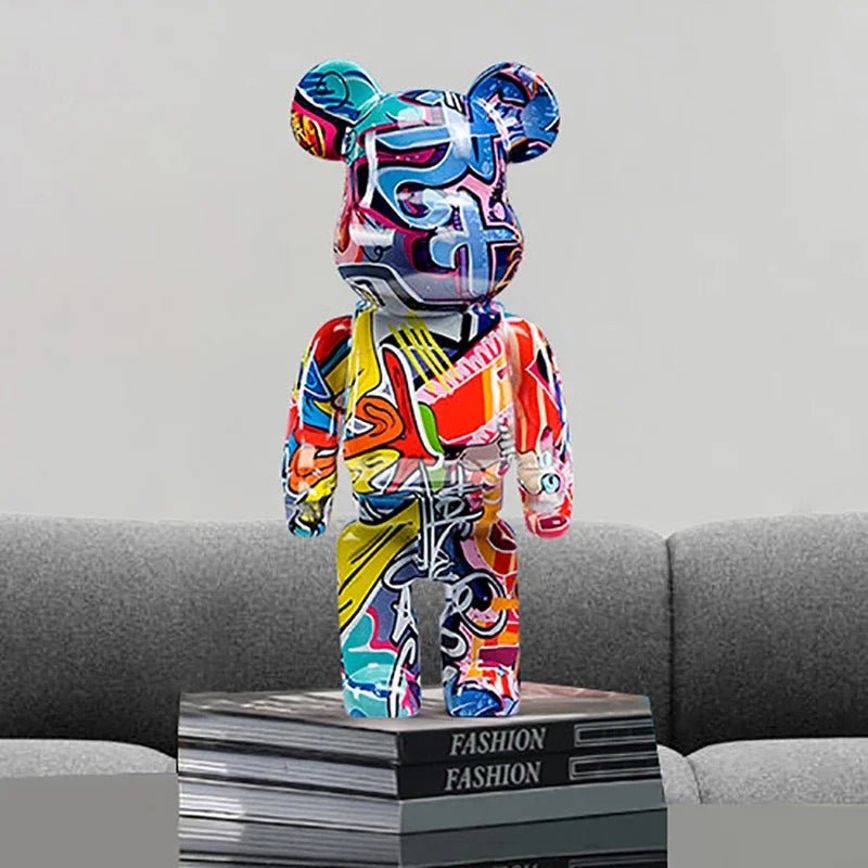 Graffiti Bear Figurine 10 Inch Abstract Animal Home Decor Storage Jar - Nalani - Fashion Clothing and Decor